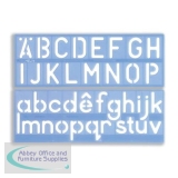 Helix Stencil Set of Letters Numbers and �/p Symbols 50mm Upper And Lower Case 4-piece Ref H57010