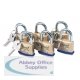 Draper Padlocks Solid Brass with Identical Keys and Hardened Steel Shackle 40mm Ref 67659 [Pack 6]
