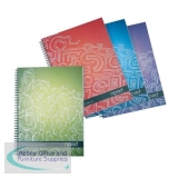 Oxford npad Project Book Recycled Wirebound Ruled Margin 200pp 80gsm A4+ Green Ref 100080725 [Pack 3]