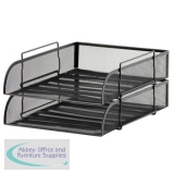 Osco Mesh Letter Tray Scratch-resistant Stackable Front-load Portrait Foolscap Black Ref LT-SSP B