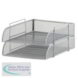 Osco Mesh Letter Tray Scratch-resistant Stackable Front-load Portrait Foolscap Silver Ref LT-SSP S