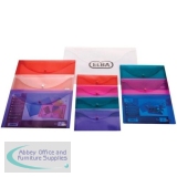 Elba Snap Wallet Polypropylene Integrated Stud Fastening DL Translucent Assorted Ref 100080923 [Pack 5]