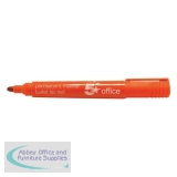 5 Star Office Permanent Marker Xylene/Toluene-free Smear proof Bullet Tip 2mm Line Red [Pack 12]