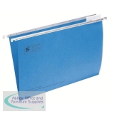 5 Star Suspension File Manilla Heavyweight with Tabs and Inserts Foolscap Blue Ref 100331399 [Pack 50]