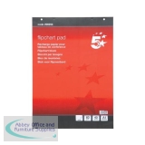5 Star Flipchart Pad Perforated 40 Sheets A1 Plain [Pack 5]
