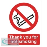 Stewart Superior PVC Access Prohibition & General Signs - Thank You For Not Smoking 140x115mm