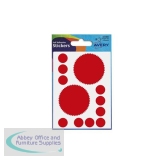 Avery Packets of Labels Company Seal Diam 51mm Red Ref 32-400 [10 x 8 Labels]
