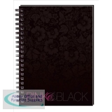 Oxford Pink and Black Book Wirebound Hardback Ruled 140pp 90gsm A6 Black Ref 100080505 [Pack 5]