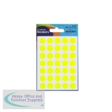 Avery Packets of Labels Round Diam.13mm Neon Yellow Ref 32-284 [10x245 Labels]