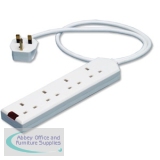 CED 4-Way Extension Lead 13amp 2 Metres Neon White CEDTS4213M