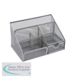 Osco Mesh Large Desk Organiser Scratch-resistant with Non-marking Rubber Pads Silver Ref DT5 S