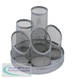 Osco Mesh Pencil Pot Scratch-resistant with Non-marking Base 5 Tube Silver Ref MD02 S