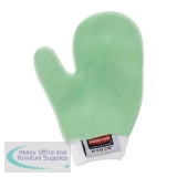 Rubbermaid Q650-00 Microfibre All Purpose Thumb Mitt Green Ref Q650-03-GR00 [Pack 3]