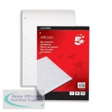5 Star Refill Pad Headbound Feint Ruled 60gsm 4-Hole Punched 80 Sheets A4 [Pack 10]