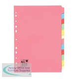 5 Star Subject Dividers Multipunched Manilla Board 12-Part A4 Assorted