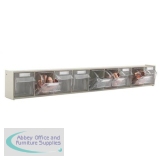 Barton Storage Clearbox No9 Container Unit Grey with 9 Clear Compartments W77xD600xH64mm Ref 51380