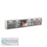 Barton Storage Clearbox No6 Container Unit Grey with 6 Clear Compartments W113xD600xH93mm Ref 51381