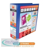 Elba Presentation Ring Binder PVC 4 D-Ring 65mm Capacity A4 Blue Ref 400008675 [Pack 4]