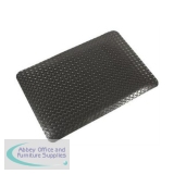 COBA Deckplate Mat PVC Diamond Tread Foam-backed W600xD900xH14mm Black Ref DP010609