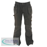 Dewalt Low Rise Trousers Metal-zip Holster-pockets Waist 36in Leg 33in Black Ref DWC17/001 33x36