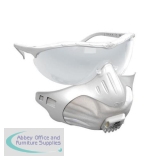 JSP FilterSpec FMP2 Safety Glasses Mask White 3 Valved Filters Anti-Mist Lens Clear Ref ASG124-120-100