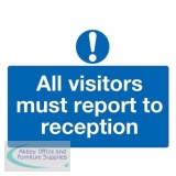 Visitor Report to Reception Sign Polypropylene W450xH600mm Ref MA00336R