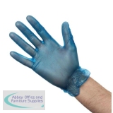 Polyco Blue Grip Vinyl Gloves Medium Blue Ref GL8332 [Pack 100]
