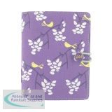 Filofax Songbird Pocket Organiser with Elastic Closure for Paper Size 81x120mm Purple Ref 027655