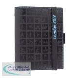 Filofax London Icons Pocket Organiser for Paper Size 81x120mm Black Ref 021112