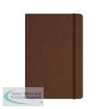 Silvine Executive Soft Feel Notebook Ruled with Marker Ribbon 160pp 90gsm A5 Tan Ref 197TN