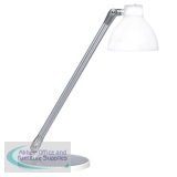 Unilux Fluorescent Desk Lamp Tilting Arm and Head Translucent Shade 12W White Ref 400012983