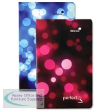 Silvine Perfecto Bound Pocket Notebook 146x89mm Pink and Blue Bubbles Ref PER64BU [Pack 10]