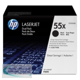 Hewlett Packard No55X LaserJet Toner Cartridge High Yield Black Twin Pack CE255XD