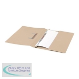 5 Star Transfer Spring File with Pocket 315gsm 38mm Foolscap Buff [Pack 25]