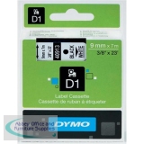 Dymo 1000/5000 Tape 9mm x7 Metres Black/White 40913 S0720680