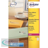 Avery Addressing Labels Laser 21 per Sheet 63.5x38.1mm Clear Ref L7560-25 [525 Labels]