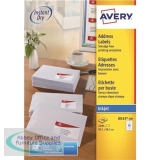 Avery Quick DRY Addressing Labels Inkjet 14 per Sheet 99.1x38.1mm White Ref J8163-100 [1400 Labels]