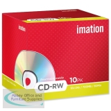Imation CD-RW 700Mb/80minutes 10X-24X in Jewel Case Pack of 10 i22045