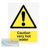 Stewart Superior Caution Very Hot Water Signs W75xH50mm Self-adhesive Vinyl Ref KS001SAV [Pack 5]