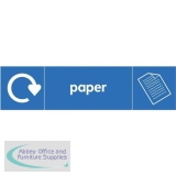 Stewart Superior Recycling Bin Sticker Paper 900x50mm Self Adhesive Vinyl Blue Ref BS001