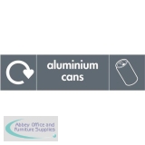Stewart Superior Recycling Bin Sticker Aluminium Cans 900x50mm Self Adhesive Vinyl Grey Ref BS003