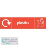 Stewart Superior Recycling Bin Sticker Plastics 900x50mm Self Adhesive Vinyl Red Ref BS004