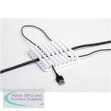 Cablox Wire Management 100mm Self Adhesive Squares 8 Rows of 8 Lugs White Ref 4205WHT [Pack 2]