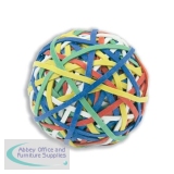 Rubber Band Ball of 200 Bands Natural Rubber Assorted Ref RBB1