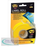 Post-it Super Sticky Removable Label Roll Yellow 25mmx18m Ref 2600YEU