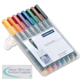 Staedtler Lumocolor Superfine Tip Permanent Pen Wallet of 8 313-WP8