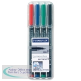 Staedtler Lumocolor Fine Tip Permanent Pen Wallet of 4 318-WP4