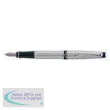 Waterman Expert Fountain Pen Satin Matt Chrome with Stainless Steel Nib Medium Ref S0952060