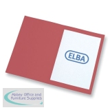 Elba Square Cut Folder Recycled Mediumweight 250gsm Foolscap Red Ref 100092117 [Pack 100]