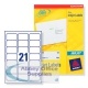 Avery QuickDRY Inkjet Label 63.5x38.1mm 21 per Sheet Pack of 250 J8160-250